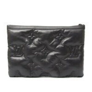 Louis Vuitton Black Shoulder Leather Pochette Clutch Bag